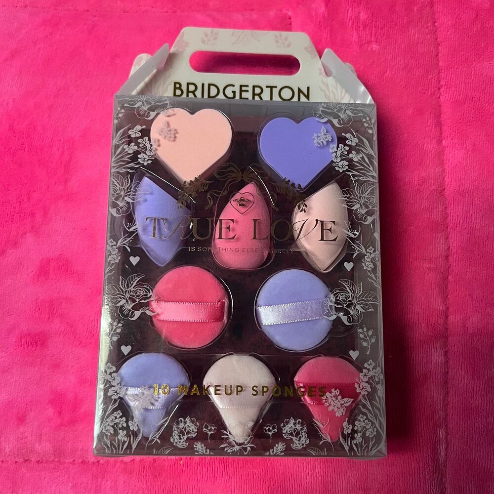 Bridgerton True Love 10 Piece Makeup Blending Sponges & Powder Puffs New Set